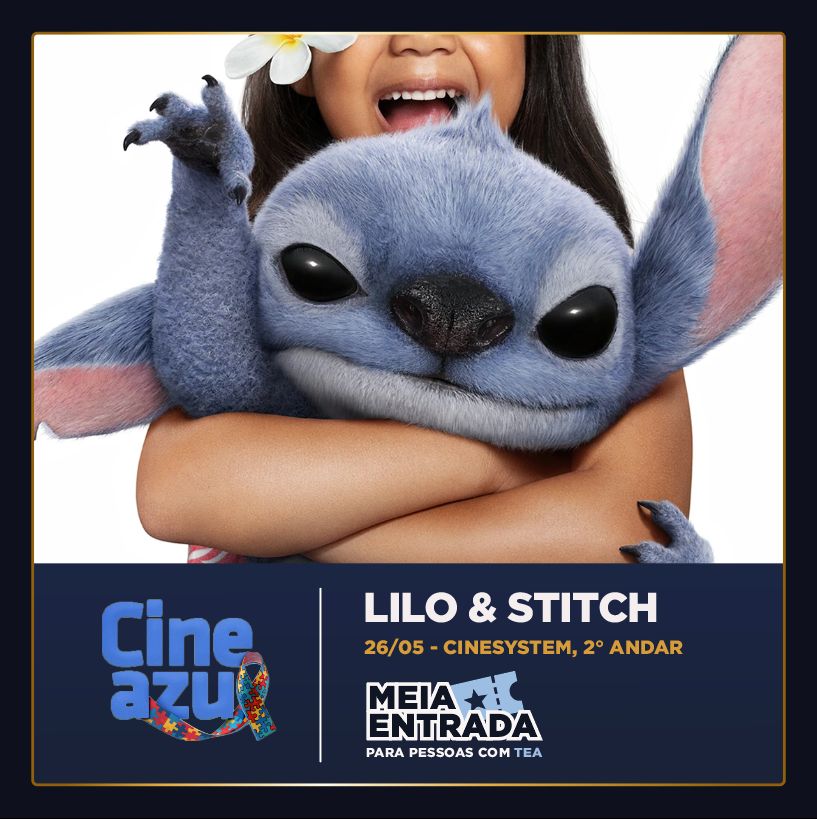 Sessão adaptada para pessoas com transtorno do espectro autista exibe Lilo & Stitch na segunda (26)