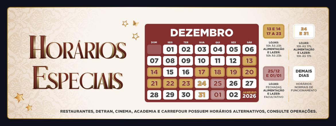 Imagem Horário Especial de final de ano!