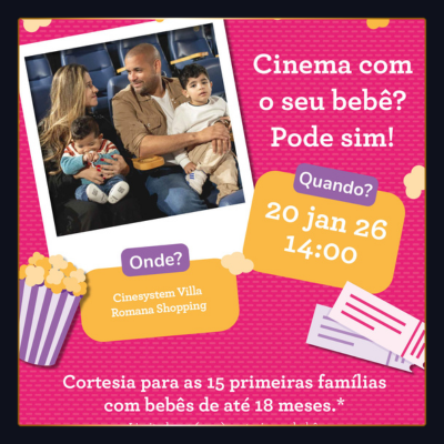 Sessão especial do CineMaterna exibe Bob Esponja no Villa Romana Shopping