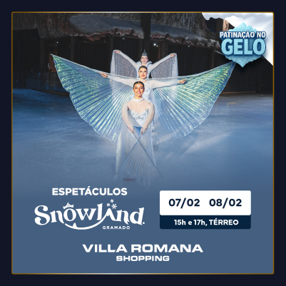 Snowland leva espetáculos inéditos de patinação no gelo ao Villa Romana Shopping em Florianópolis